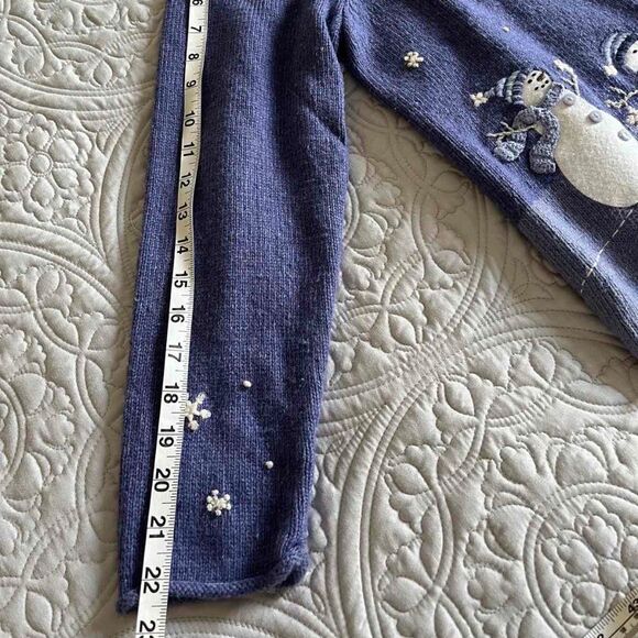 CROFF & BARROW Women's Vintage Purple Christmas Sweater with Buttons size PL - Picture 10 of 10